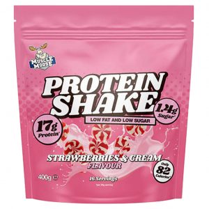 Muscle Moose protein shake strawberries and cream