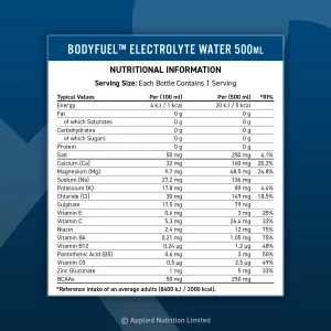 Applied Nutrition - BODYFUEL™ Hydration & Vitamin Water 6 BodyFuel Electrolyte Water 500ml Nutritionals 1000x1000 1 Applied Nutrition Cutting Edge Fitness
